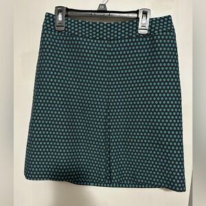 Ann Taylor Loft Black and Turquoise Patterned Skirt 2